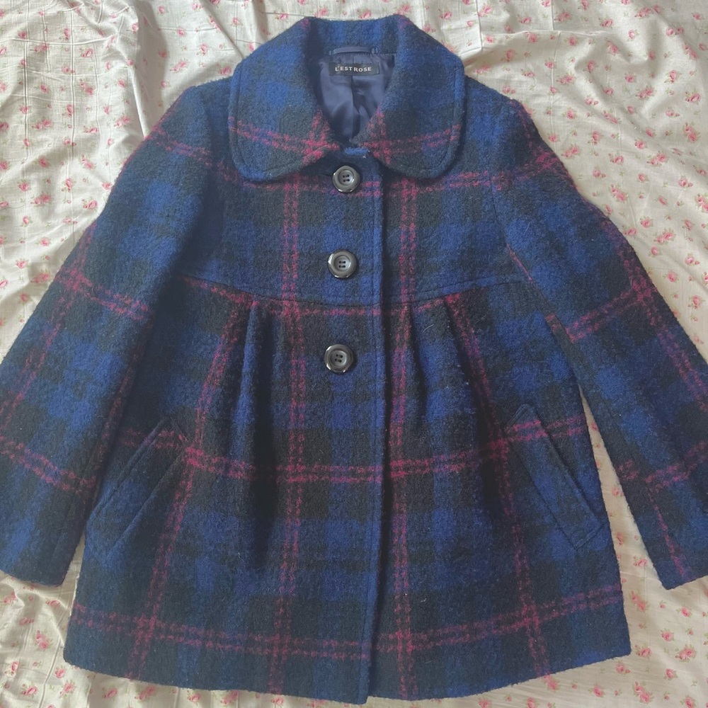 **MOVING SALE** Blue plaid Japanese fashion coat shoujo